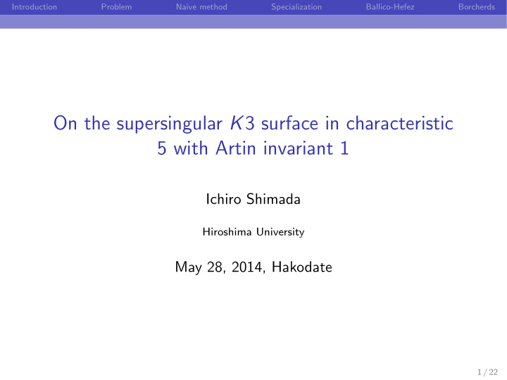 on the supersingular k 3 surface in characteristic 5 with