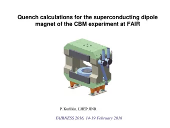 Quench calculations for the superconducting dipole magnet of the CBM experiment at FAIR  P.