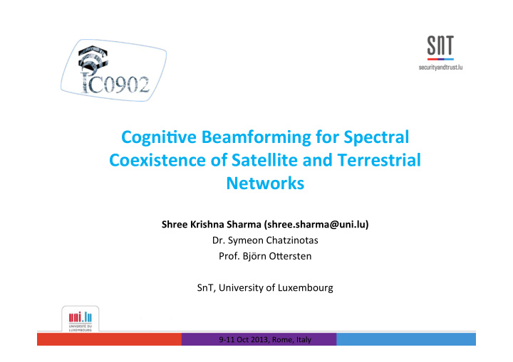 cogni ve beamforming for spectral coexistence of