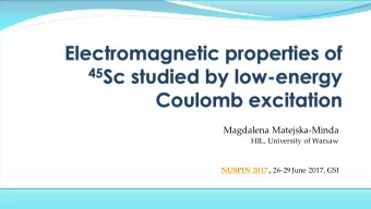 Magdalena Matejska-Minda  HIL, University of Warsaw NUSPIN 2017 , 26-29 June 2017, GSI  AGENDA