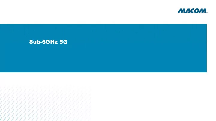 sub 6ghz 5g tdd wireless infrastructure block diagram