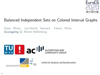 Balanced Independent Sets on Colored Interval Graphs  Sujoy  Bhore,  Jan-Henrik  Haunert,  Fabian