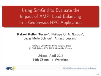 Using SimGrid to Evaluate the  Impact of AMPI Load Balancing  In a Geophysics HPC Application