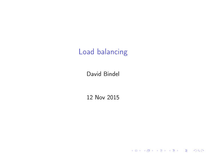 load balancing