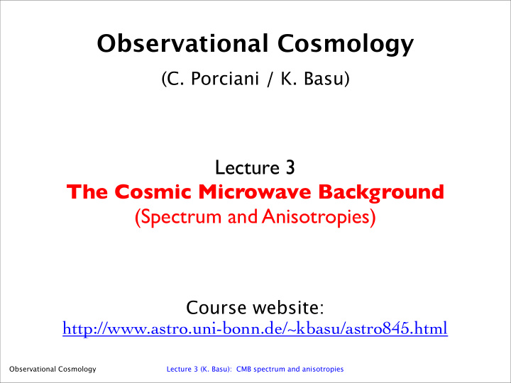 observational cosmology