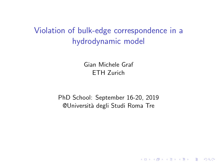 violation of bulk edge correspondence in a hydrodynamic