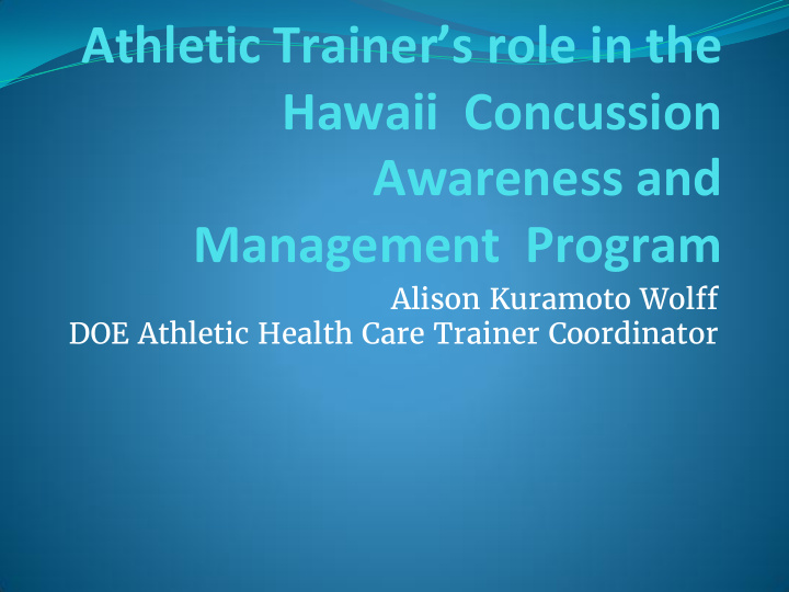 athletic trainer s role in the