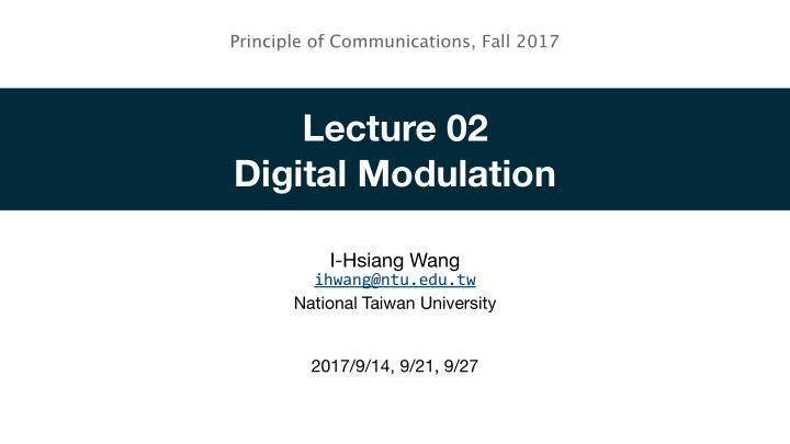 lecture 02 digital modulation