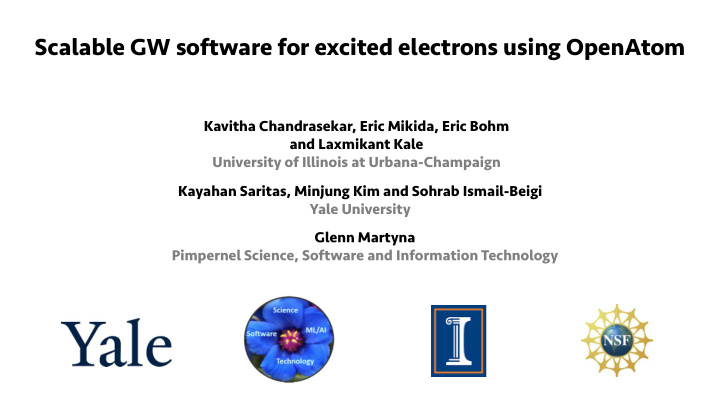 scalable gw software for excited electrons using openatom