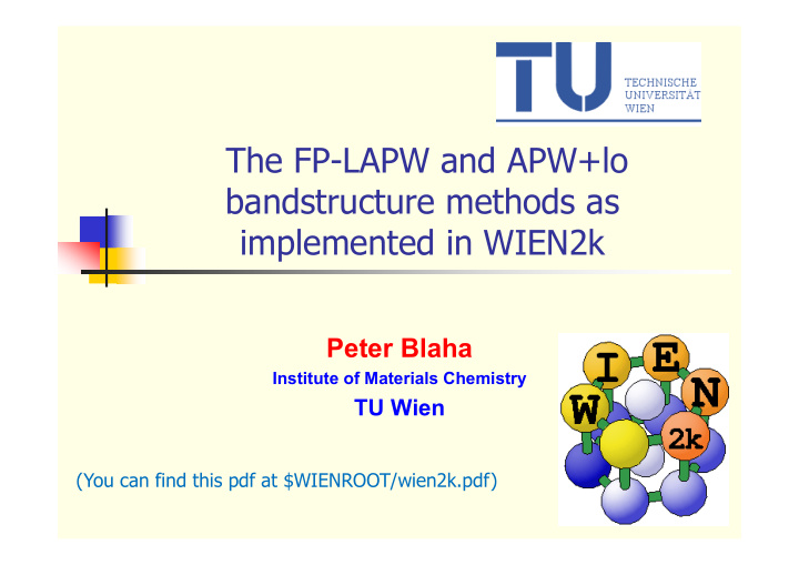 the fp lapw and apw lo bandstructure methods as