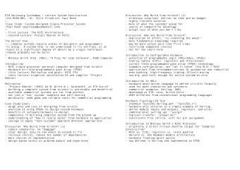 ETH Vorlesung Systembau / Lecture System Construction  Discussion: Why Build from Scratch? (2)