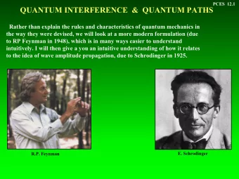 QUANTUM INTERFERENCE  &amp;  QUANTUM PATHS  Rather than explain the rules and characteristics of