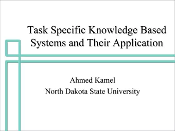 Task Specific Knowledge Based  Task Specific Knowledge Based  Systems and Their Application