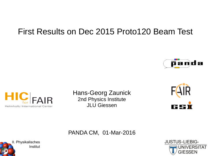 first results on dec 2015 proto120 beam test