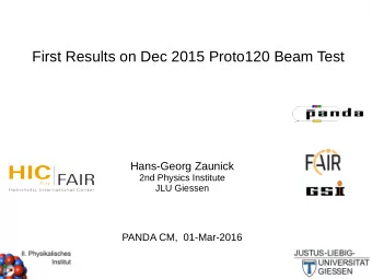 First Results on Dec 2015 Proto120 Beam Test  Hans-Georg Zaunick  2nd Physics Institute  JLU