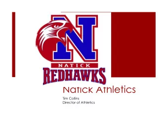 Natick Athletics  Tim Collins  Director of Athletics  Introduction to NHS Athletics  Personnel