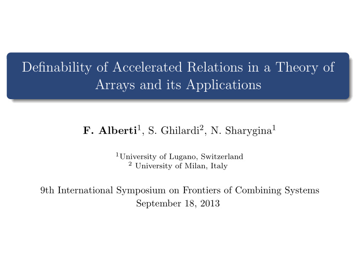 definability of accelerated relations in a theory of