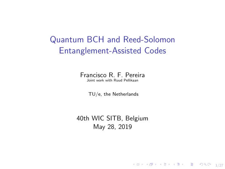 quantum bch and reed solomon entanglement assisted codes