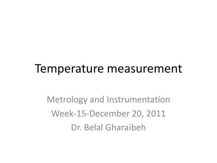 temperature measurement