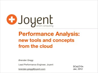 Performance Analysis:  new tools and concepts  from the cloud  Brendan Gregg  Lead Performance