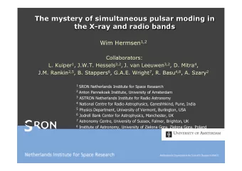 The mystery of simultaneous pulsar moding in  the X-ray and radio bands Wim Hermsen 1,2