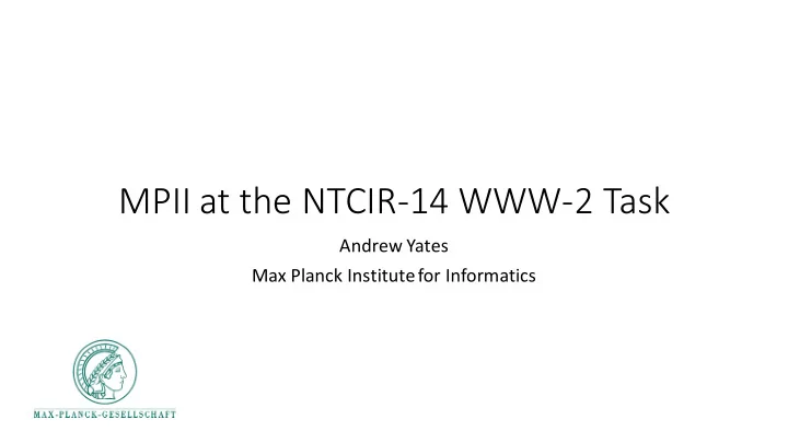 mpii at the ntcir 14 2 task