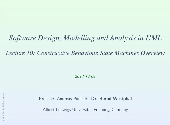 software design modelling and analysis in uml