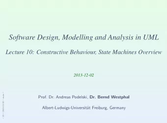 Software Design, Modelling and Analysis in UML  Lecture 10: Constructive Behaviour, State Machines