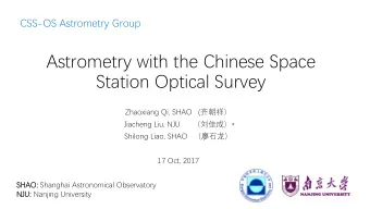 Station Optical Survey Zhaoxiang Qi, SHAO   (   Jiacheng Liu, NJU  *