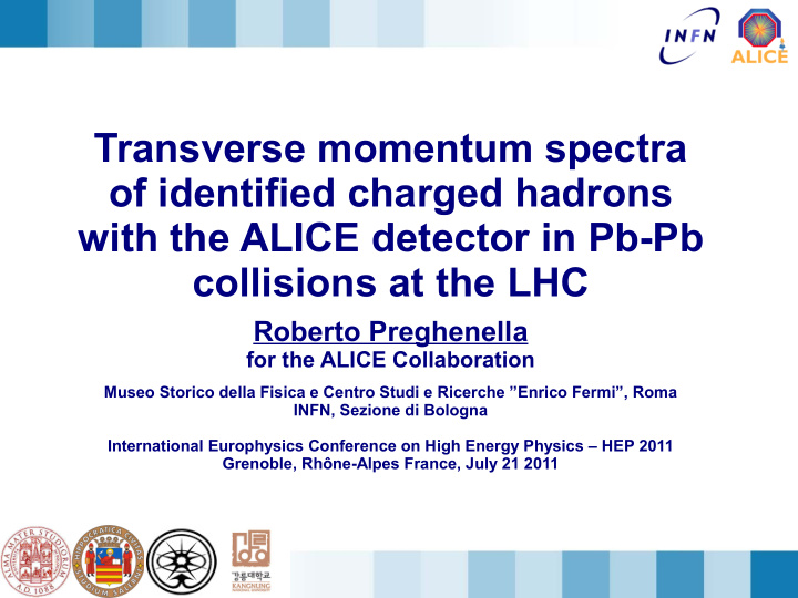 transverse momentum spectra of identified charged hadrons
