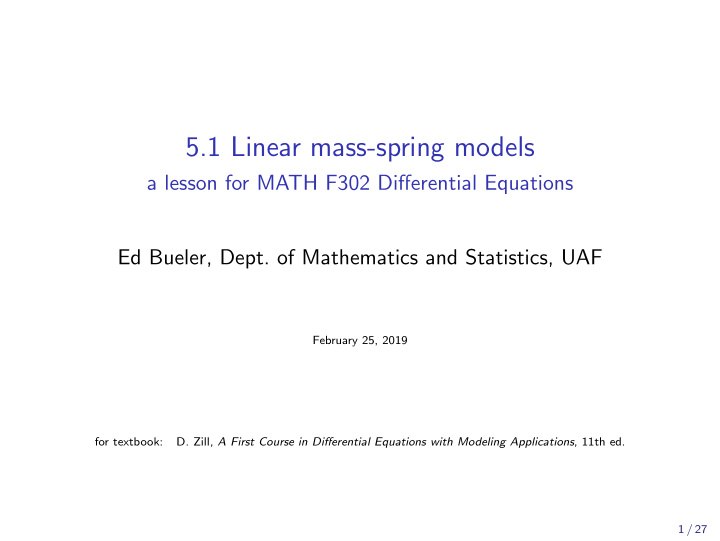5 1 linear mass spring models
