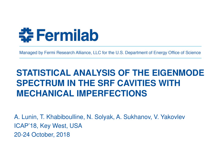 spectrum in the srf cavities with