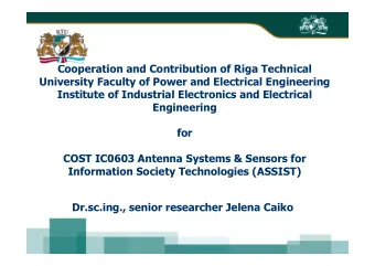 Cooperation and Contribution of Riga Technical  University Faculty of Power and Electrical