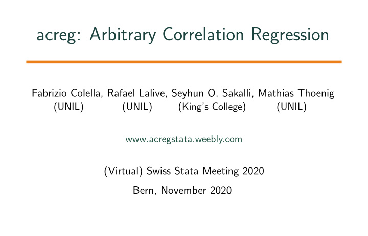 acreg arbitrary correlation regression