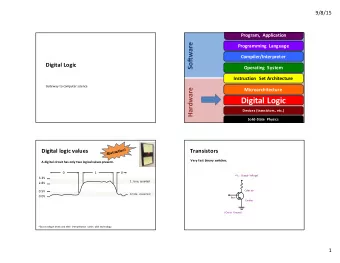 Digital  Logic  Devices  (transistors,  etc.)  Solid-State   Physics WELLESLEY CS