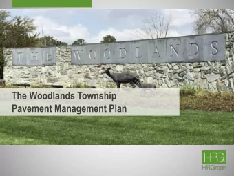 The Woodlands Township  Pavement Management Plan  Pavement Management Plan  1  Study Objectives