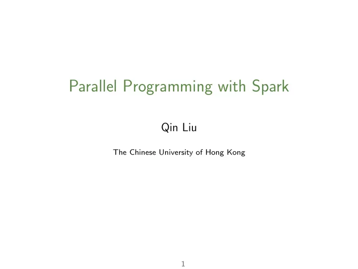 parallel programming with spark