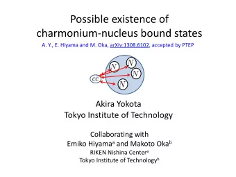 Possible existence of  charmonium-nucleus bound states  A. Y., E. Hiyama and M. Oka,