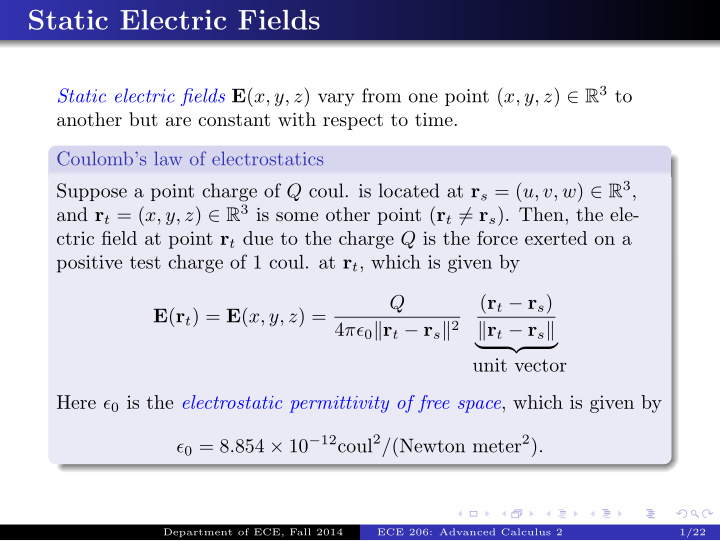 static electric fields