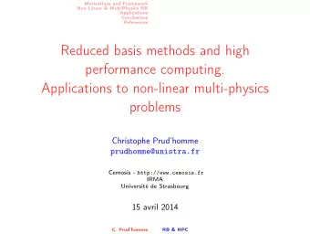 Reduced basis methods and high  performance computing.  Applications to non-linear multi-physics