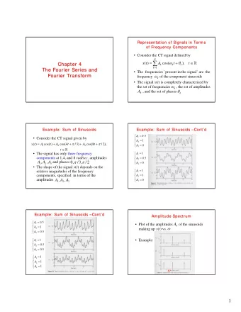 =    +        ( )  cos(  ),  x t  A  t  t  Chapter 4  Chapter 4  k  k  k  =  1  k