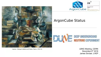 ArgonCube Status  LBNC Meeting, CERN  Cubism - Braques Bottle and Fishes, Paris c.1910-12