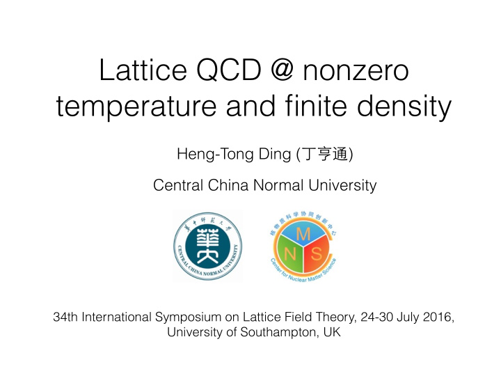 lattice qcd nonzero temperature and finite density
