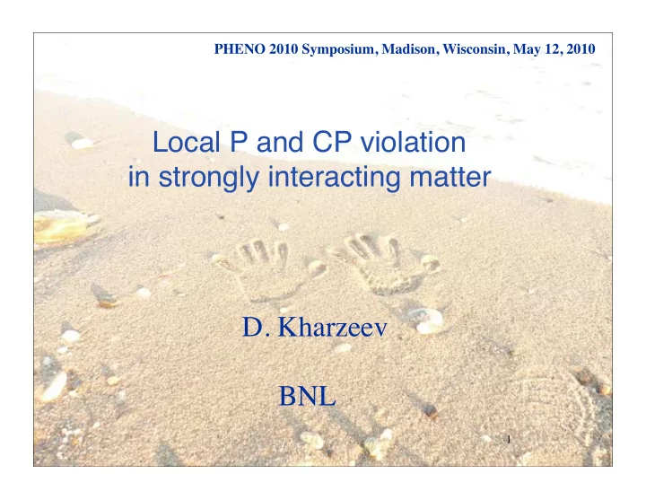local p and cp violation in strongly interacting matter d