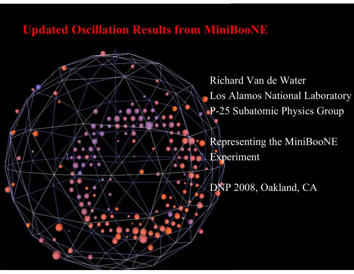updated oscillation results from miniboone
