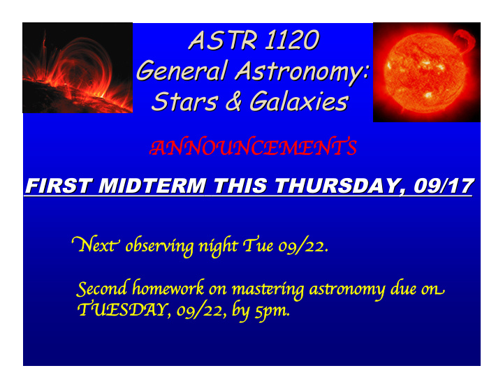 astr 1120 astr 1120 general astronomy general astronomy