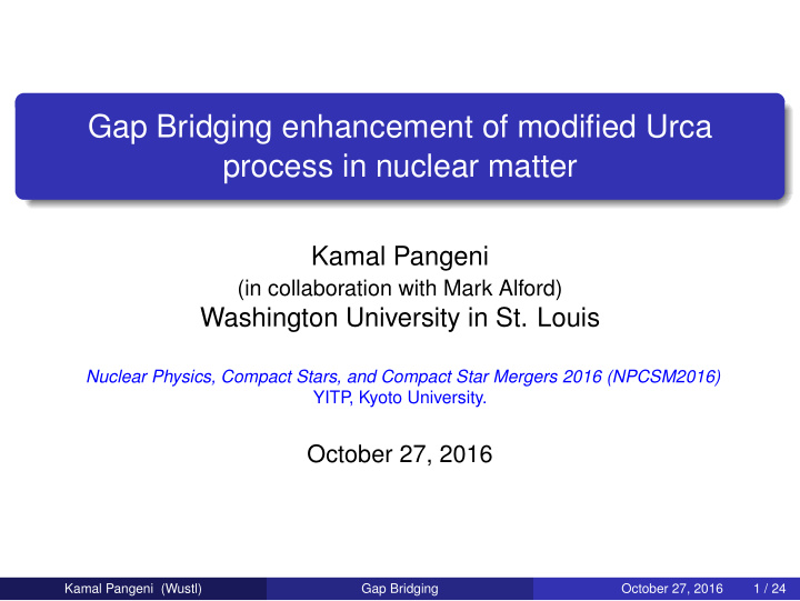 gap bridging enhancement of modified urca process in