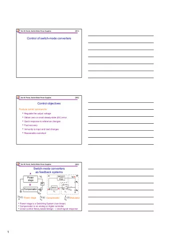 1  Mor M. Peretz, Switch-Mode Power Supplies  [8-4]  Control of PWM converters  disturbances in