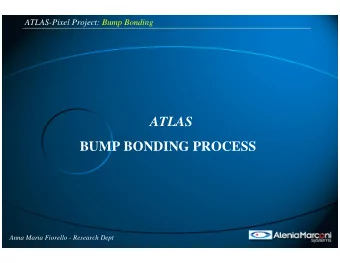 ATLAS  BUMP BONDING PROCESS  Anna Maria Fiorello - Research Dept  ATLAS-Pixel Project: Bump Bonding