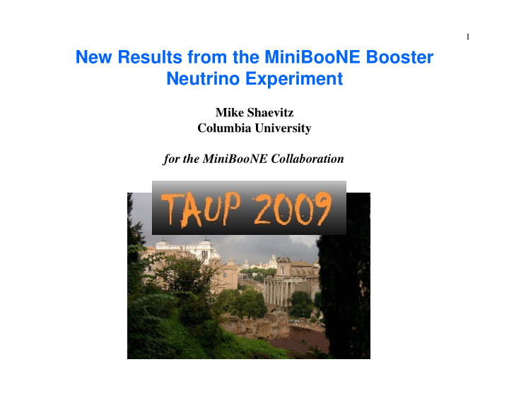 new results from the miniboone booster neutrino experiment